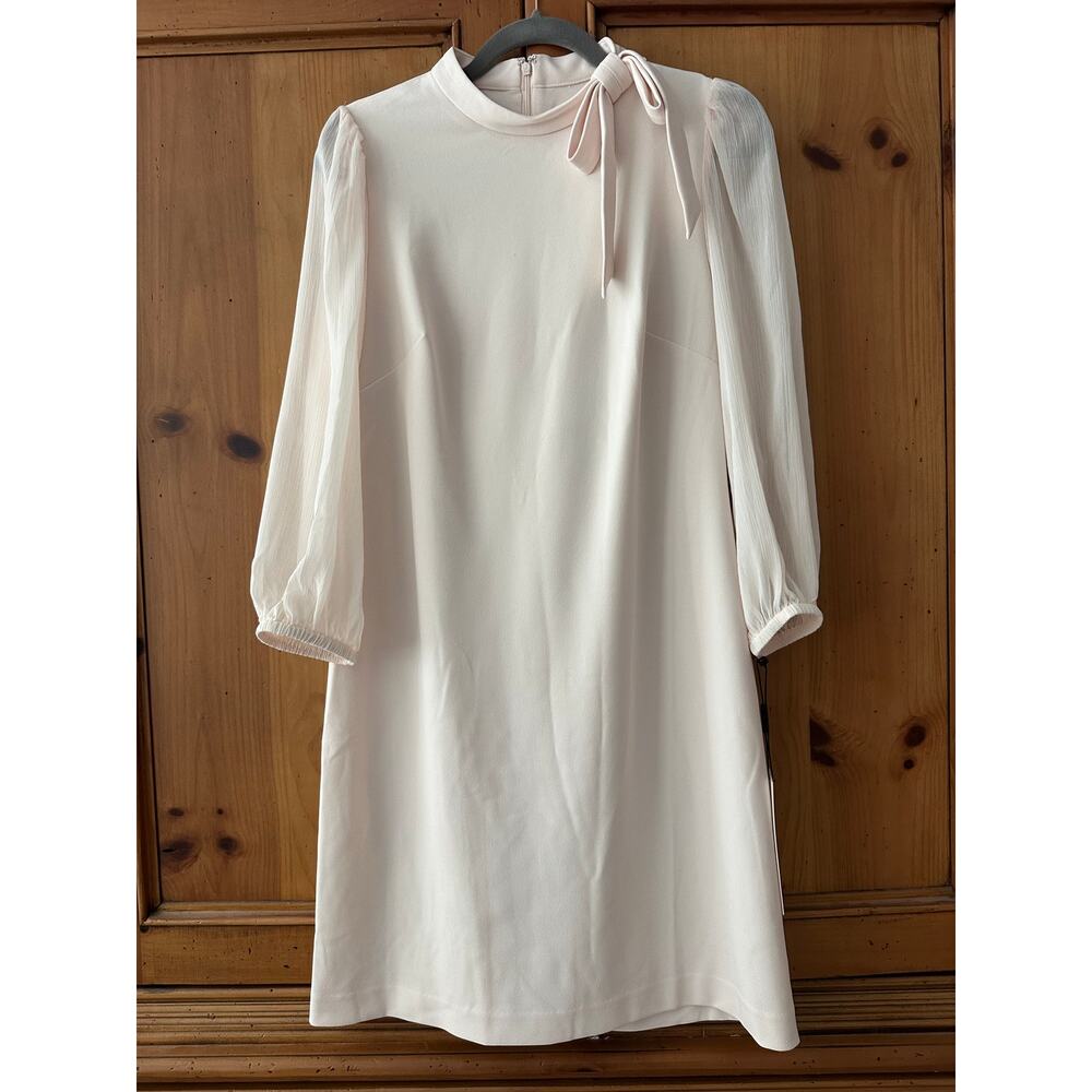 Calvin Klein Women's Crepe Dress with Chiffon Sleeves Size 10 NWT
